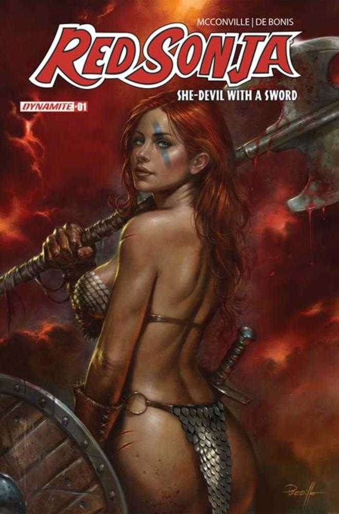 Stock Photo of  Red Sonja She Devil With A Sword #1 Cover B Lucio Parrillo Variant Dynamite Entertainment Comics sold by Stronghold Collectibles of Acadiana Lafayette, LA