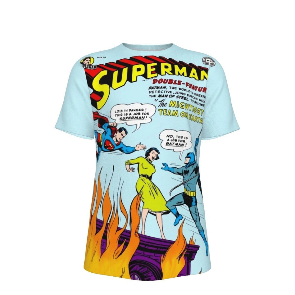 SUPERMAN 76 ALL OVER PRINT SHIRT AND TANK TOP - SUPERMAN MEETS BATMAN FOR THE 1ST TIME
