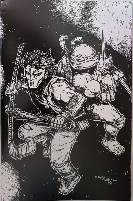 Teenage Mutant Ninja Turtles #16 Comic Books for Kids C2E2 Ben Bishop Black & White Virgin Variant