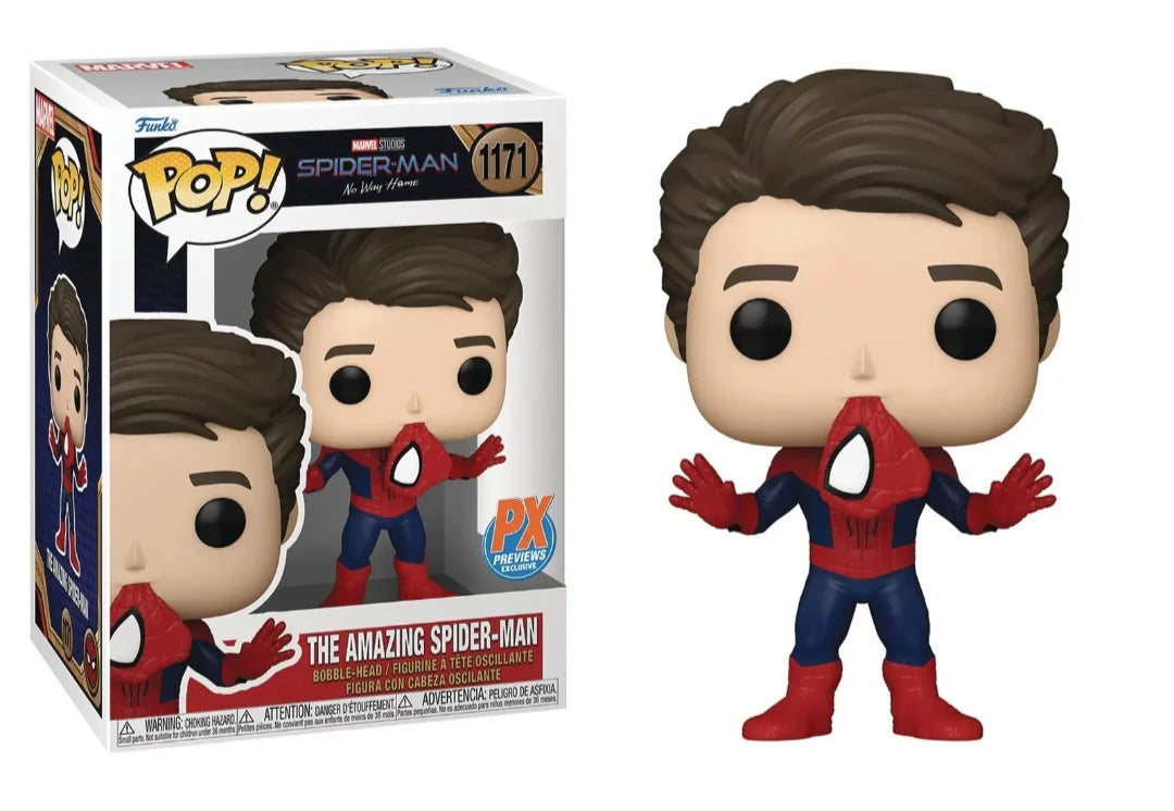 Pop Marvel Spider-Man NWH Spider-Man 3 Unmasked Previews Exclusive Vinyl Figure - NM Near Mint