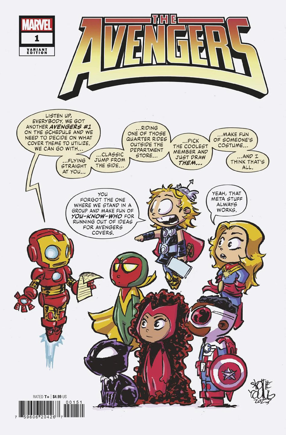 Avengers 1 Skottie Young Variant - NM Near Mint