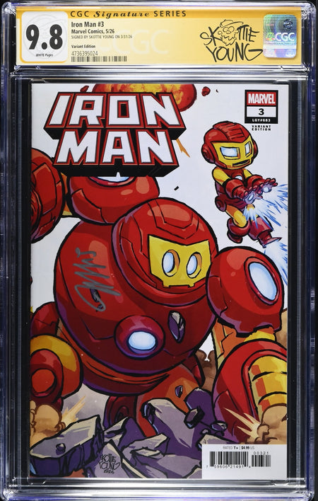 CGC 9.8 Iron Man #3 SS Signature Series Skottie Young Variant SIGNED by YOUNG