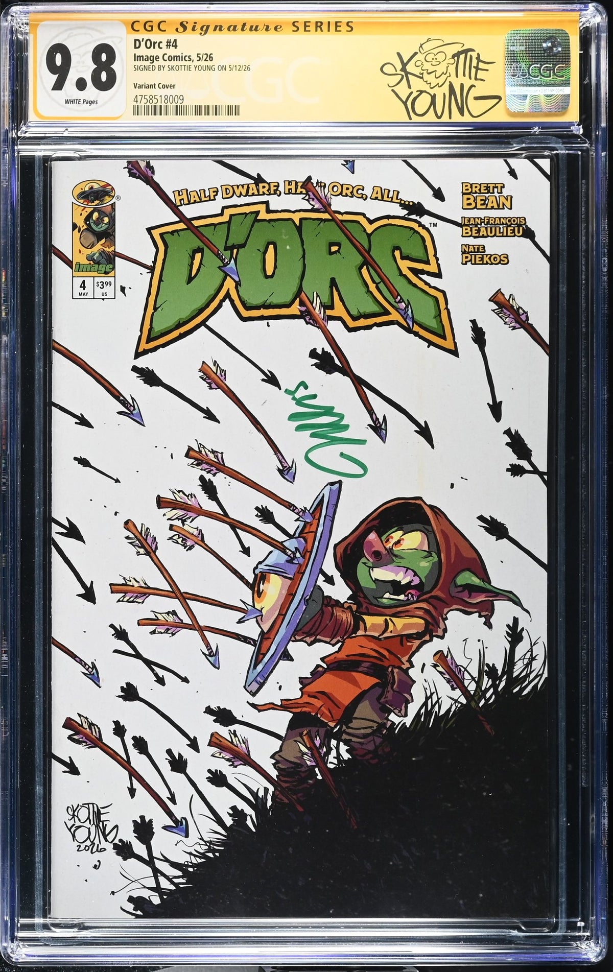 CGC 9.8 D'Orc #4 Skottie Young Variant SIGNED by YOUNG