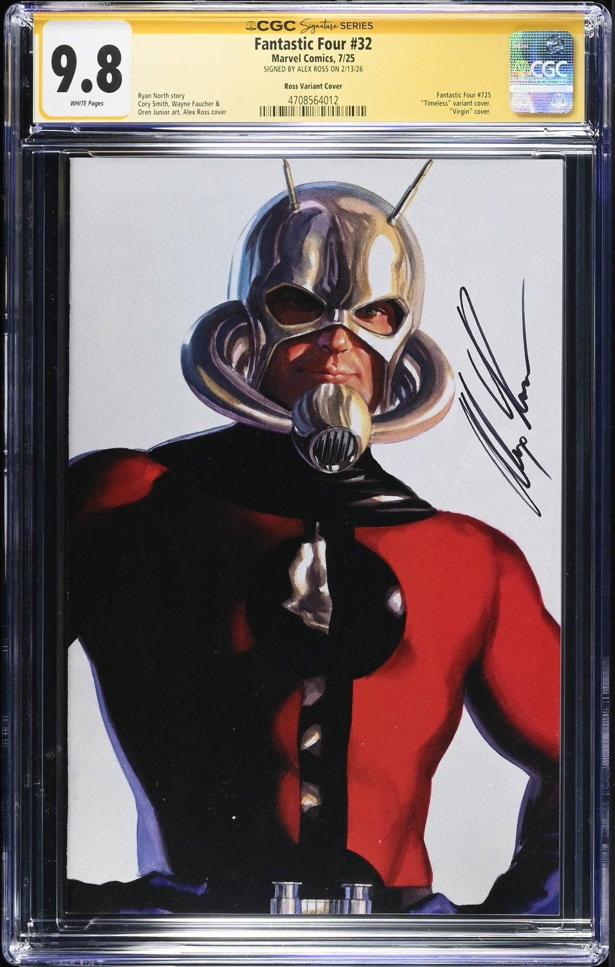 CGC 9.8 Fantastic Four #32 Alex Ross Variant SIGNED by ROSS