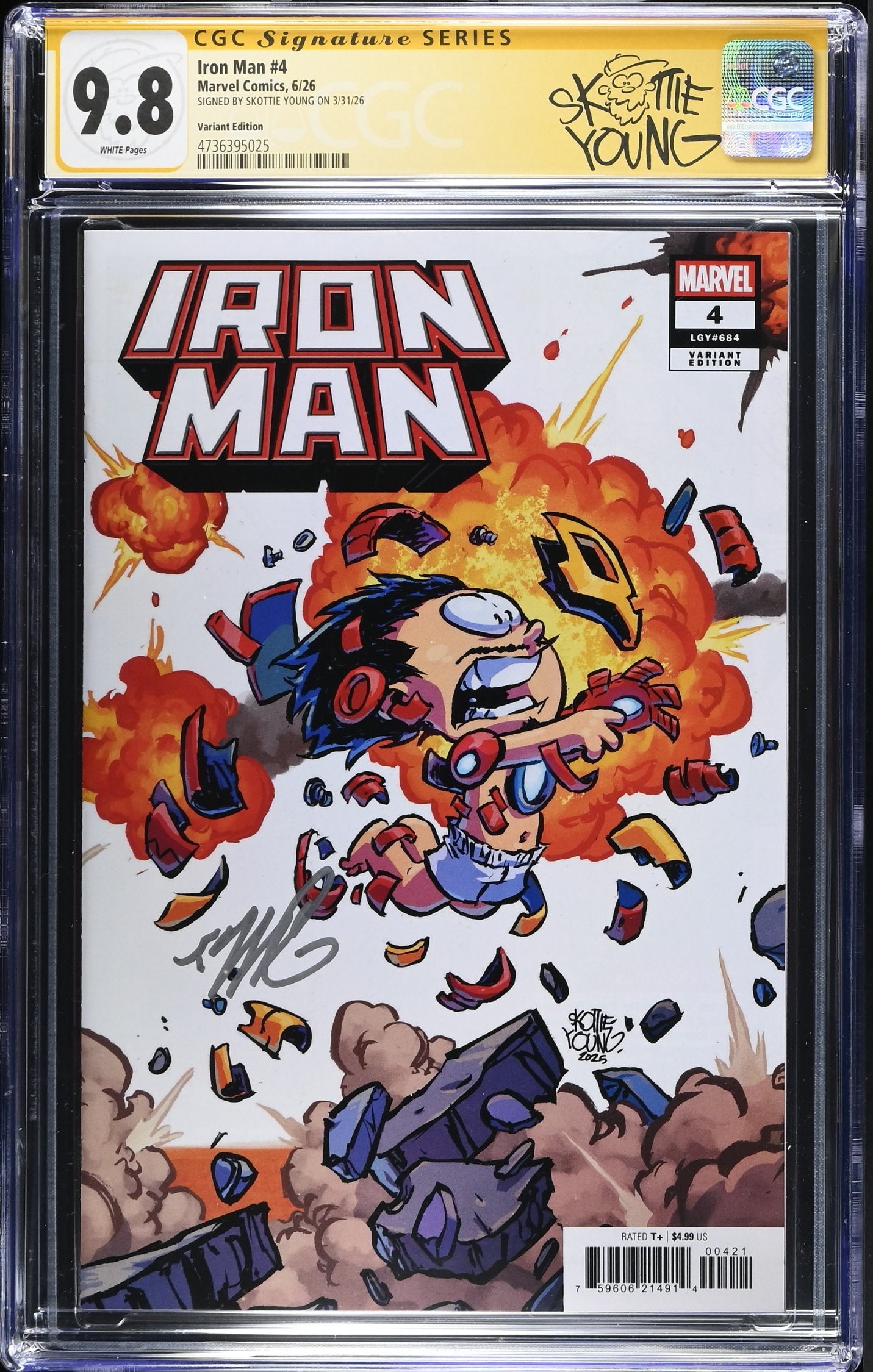 CGC 9.8 SS Iron Man #4 Skottie Young Variant SIGNED by YOUNG