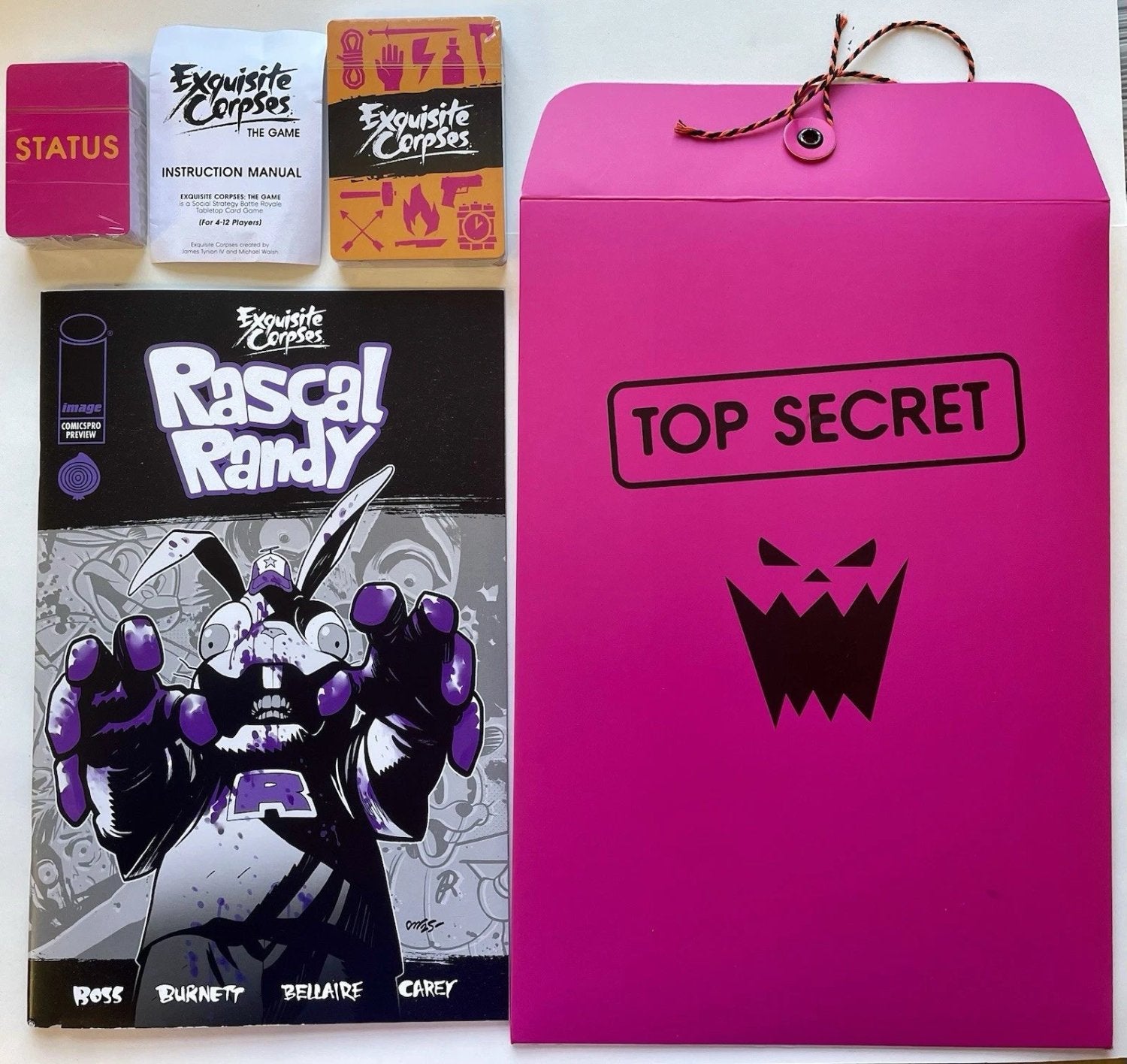TOP SECRET Portfolio Exquisite Corpses Rascal Randy / ODIN ComicsPro Preview w/ Exquisite Corpses Card Game