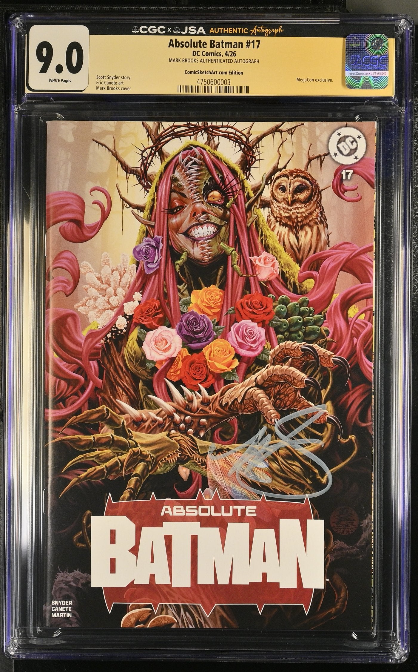 CGC 9.0 Absolute Batman #17 Mark Brooks Trade Dress MegaCon Exclusive Limited to 500 Copies 1st Absolute Poison Ivy SIGNED BY MARK BROOKS