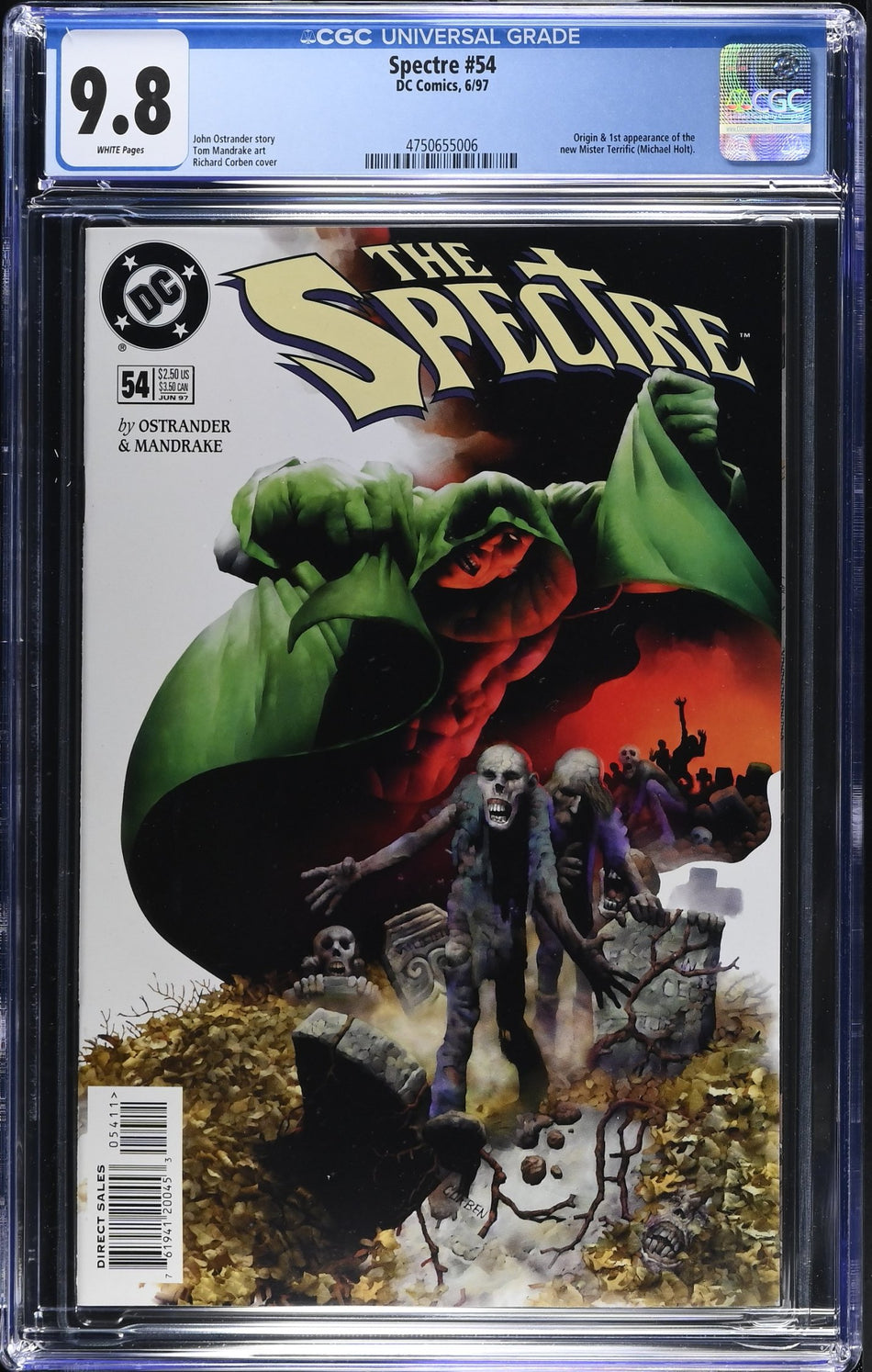 CGC 9.8 Spectre #54 Origin & 1st appearance of the new Mister Terrific Michael Holt