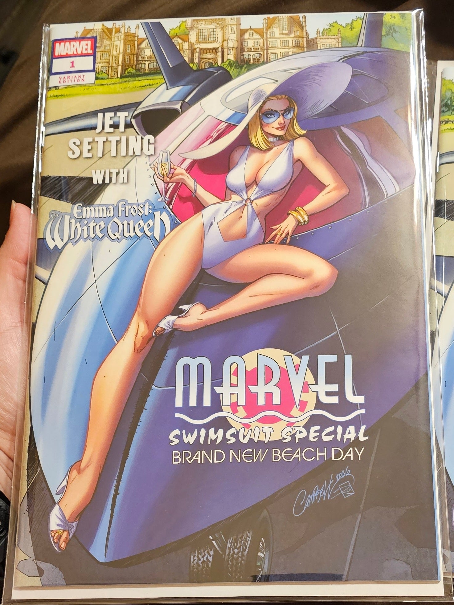 Marvel Swimsuit Special Brand New Beach Day #1 Emma Stone Trade Dress Variant JSC J Scott Campbell Exclusive Limited to 2,500 Copies