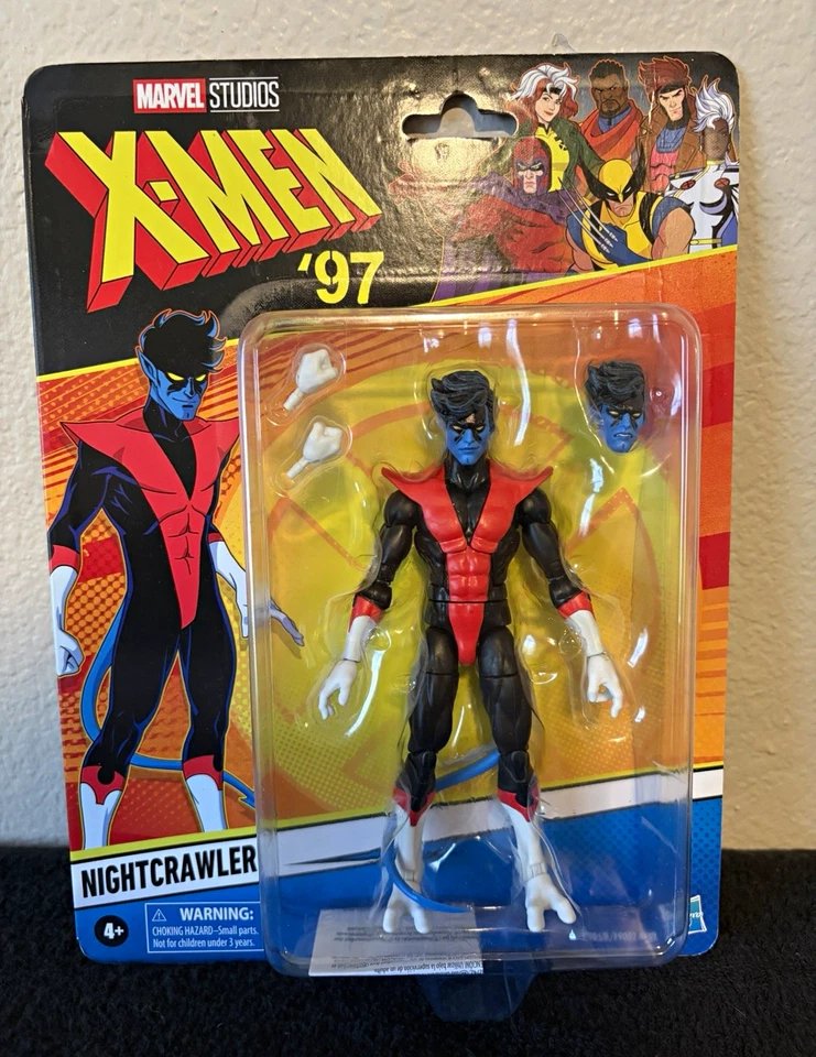 Hasbro Marvel Legends Series X-Men '97 Nightcrawler Boxed w/ Alt Hands/Head with light bubble & card damage