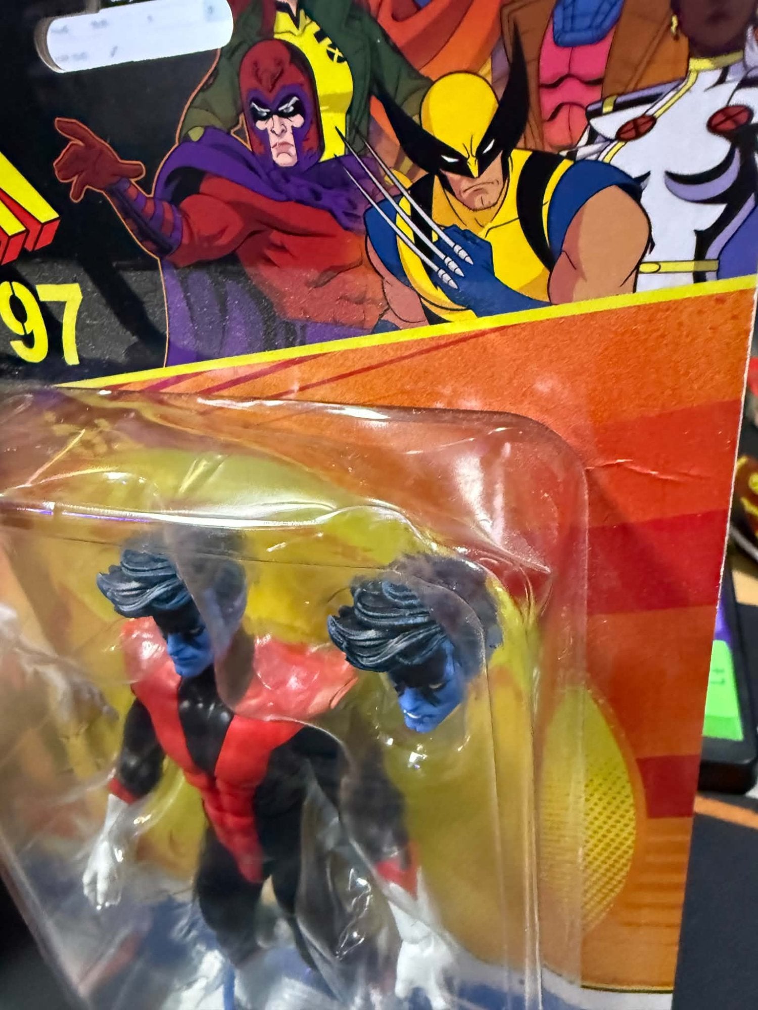 Hasbro Marvel Legends Series X-Men '97 Nightcrawler Boxed w/ Alt Hands/Head with light bubble & card damage