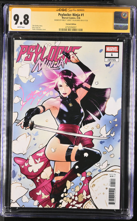 CGC 9.8 Psylocke Ninja #1 SIGNED by Pablo "Lobos" Villalobos - 4750594007