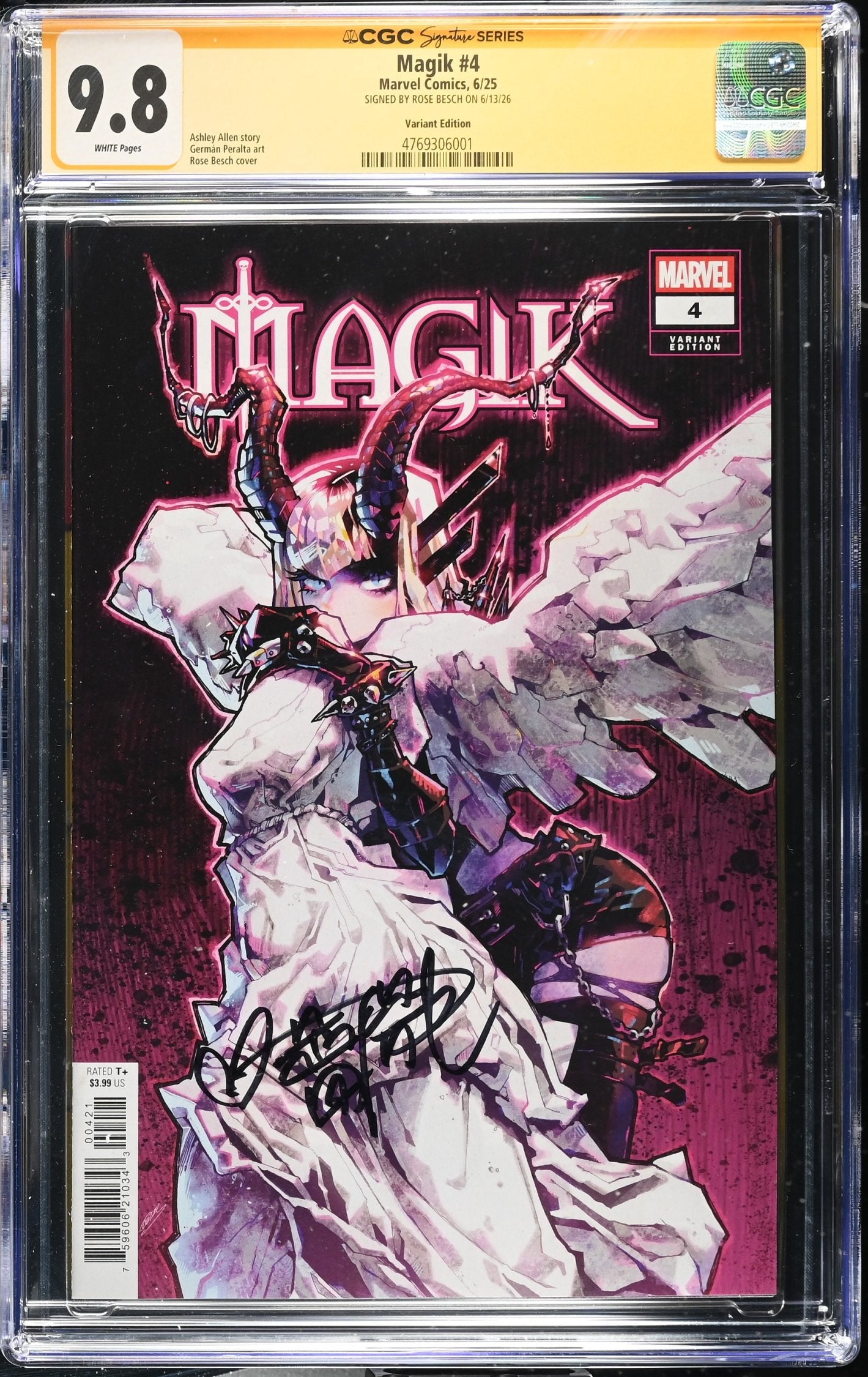 CGC 9.8 SS Signature Series Magik #4 Rose Besch Variant SIGNED by ROSE BESCH