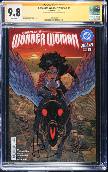 CGC 9.8 Absolute Wonder Woman #1 SIGNED by HAYDEN SHERMAN