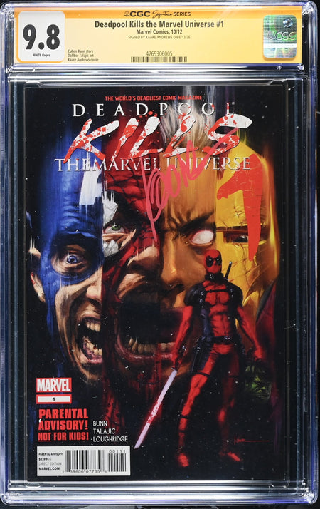 CGC 9.8 Deadpool Kills the Marvel Universe #1 SIGNED by KAARE ANDREWS