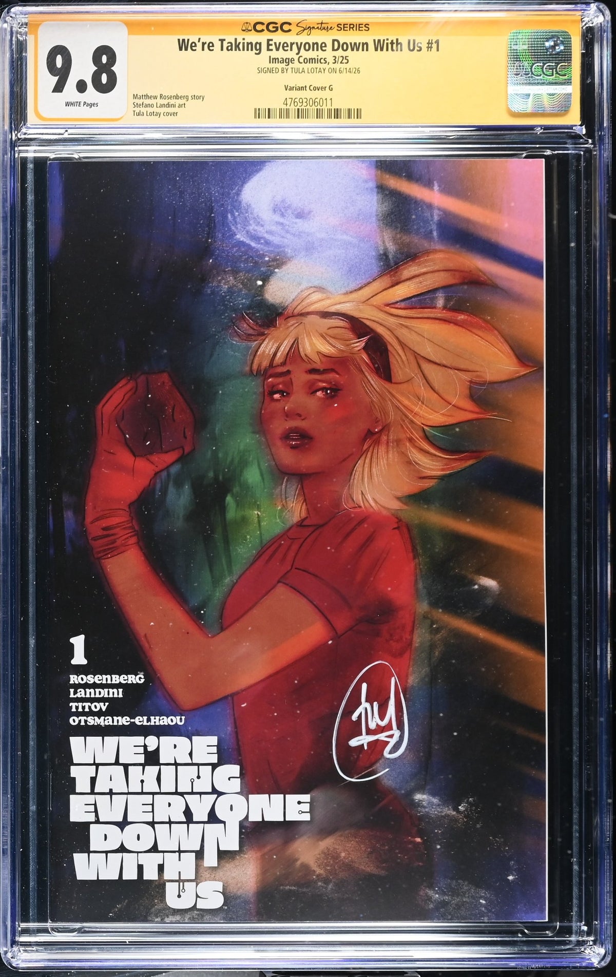 CGC 9.8 Were Taking Everyone Down With Us #1 Tula Lotay Variant SIGNED by TULA LOTAY