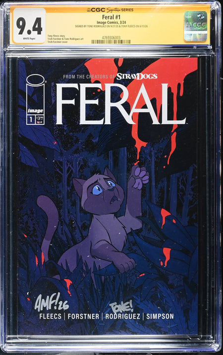 CGC 9.4 Feral #1 SIGNED by TONE RODRIGUEZ & TONY FLEECS