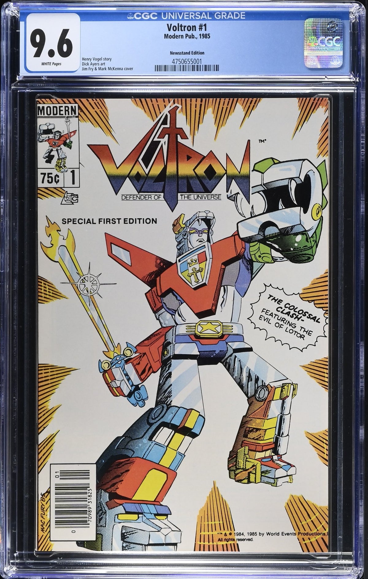 CGC 9.6 Voltron #1 Newsstand