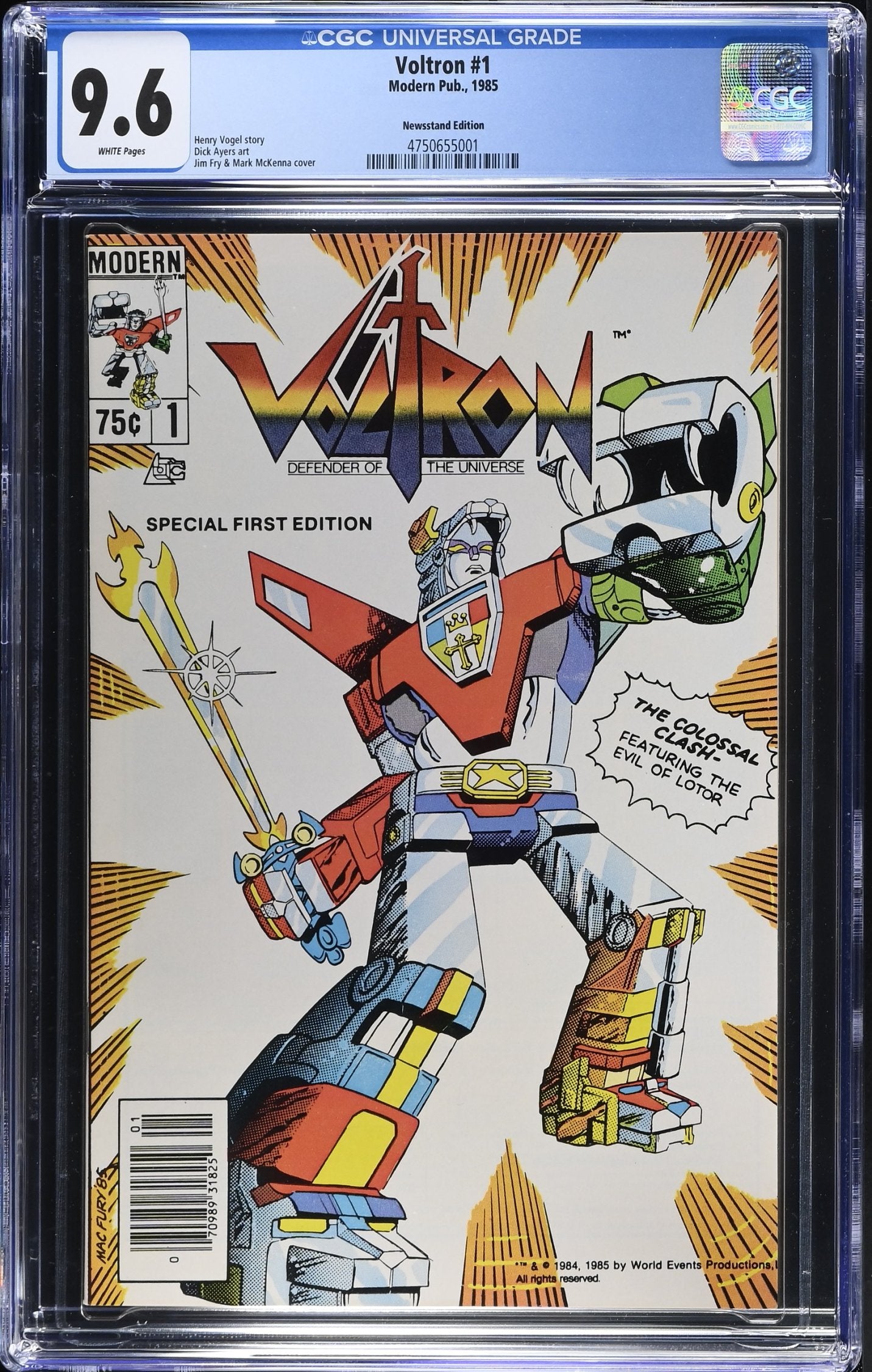 CGC 9.6 Voltron #1 Newsstand