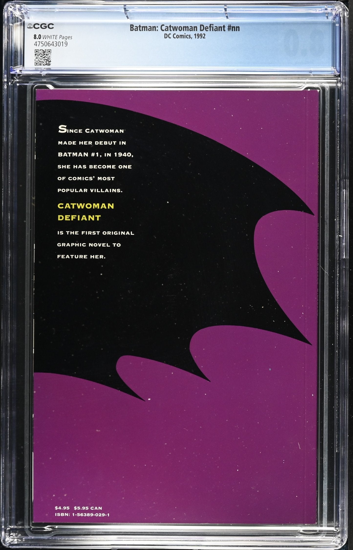 CGC 8.0 Batman Catwoman Defiant #nn 1992 Gold prism foil logo. Cover forms single image with Batman: Penguin Triumphant