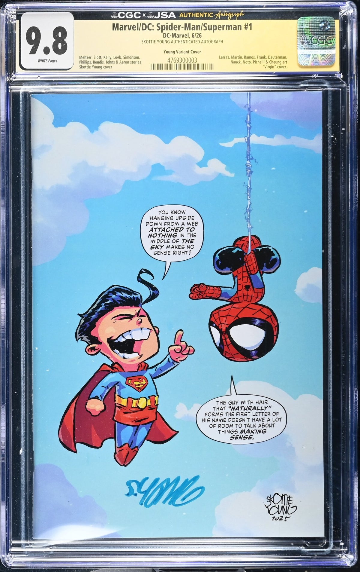 CGC 9.8 Spider-Man/Superman #1 Skottie Young Full Art Variant SIGNED by SKOTTIE YOUNG