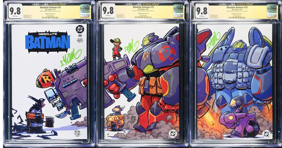 CGC 9.8 Absolute Batman #20 Skottie Young SET OF 3 Connecting Covers Limited print run of 3,000 sets SIGNED by YOUNG