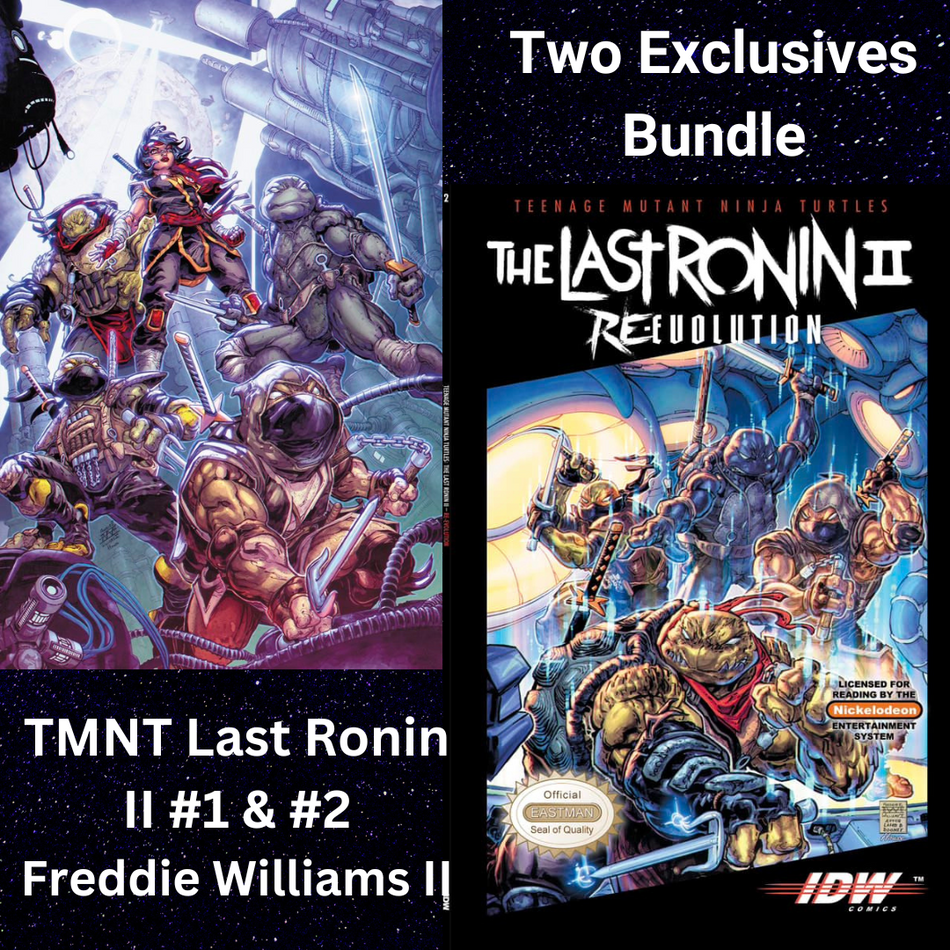 Teenage Mutant Ninja Turtles (TMNT) Last Ronin II Re-Evolution #1 & 2 Freddie Williams II BUNDLE  includes Virgin #1 & NES Homage Exclusives(Limited to 1200) PRESALE