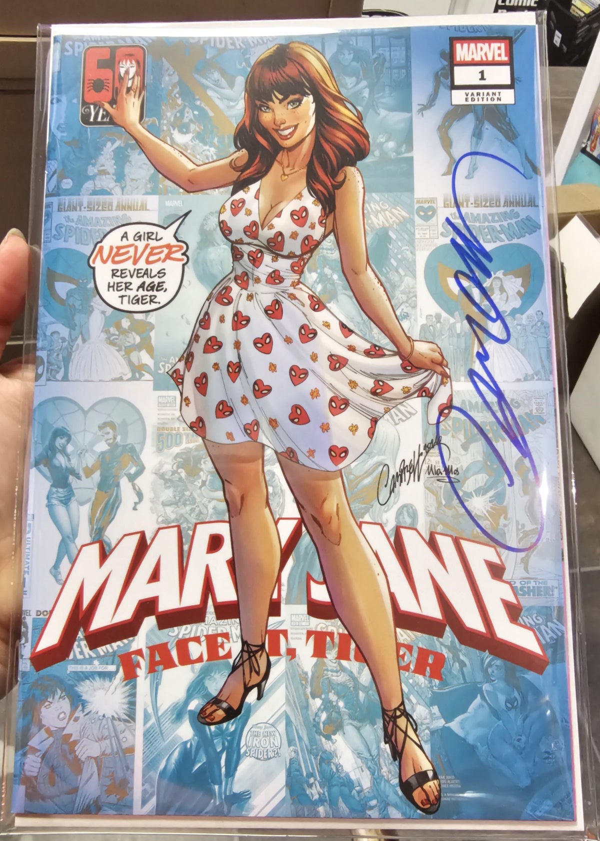 Mary Jane Face It Tiger #1 JSC J Scott Campbell Exclusive Cover B Limited to only 3,000 Copies SIGNED w/ COA