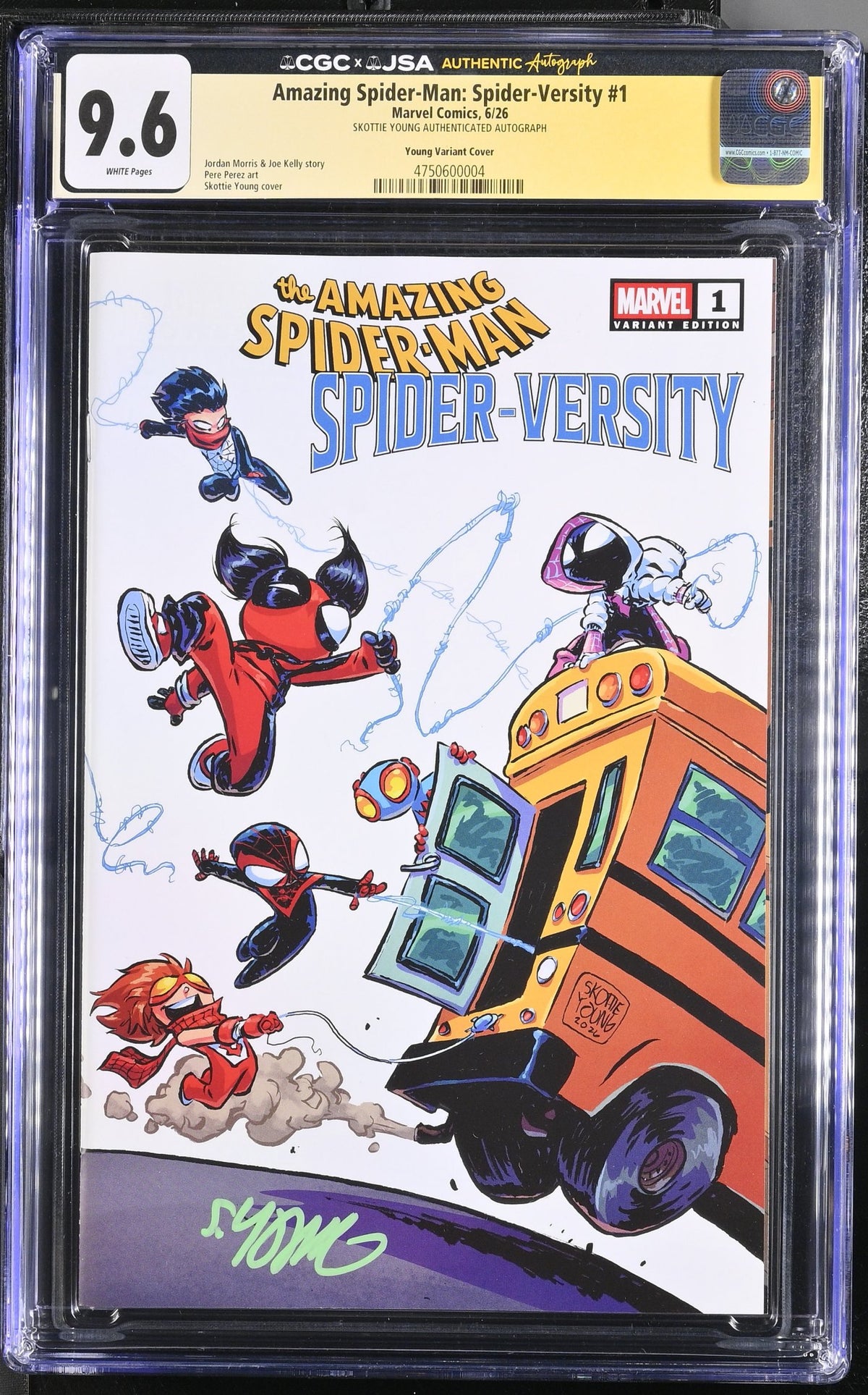 CGC 9.6 Amazing Spider-Man Spider Versity #1 Skottie Young Exclusive SIGNED BY YOUNG