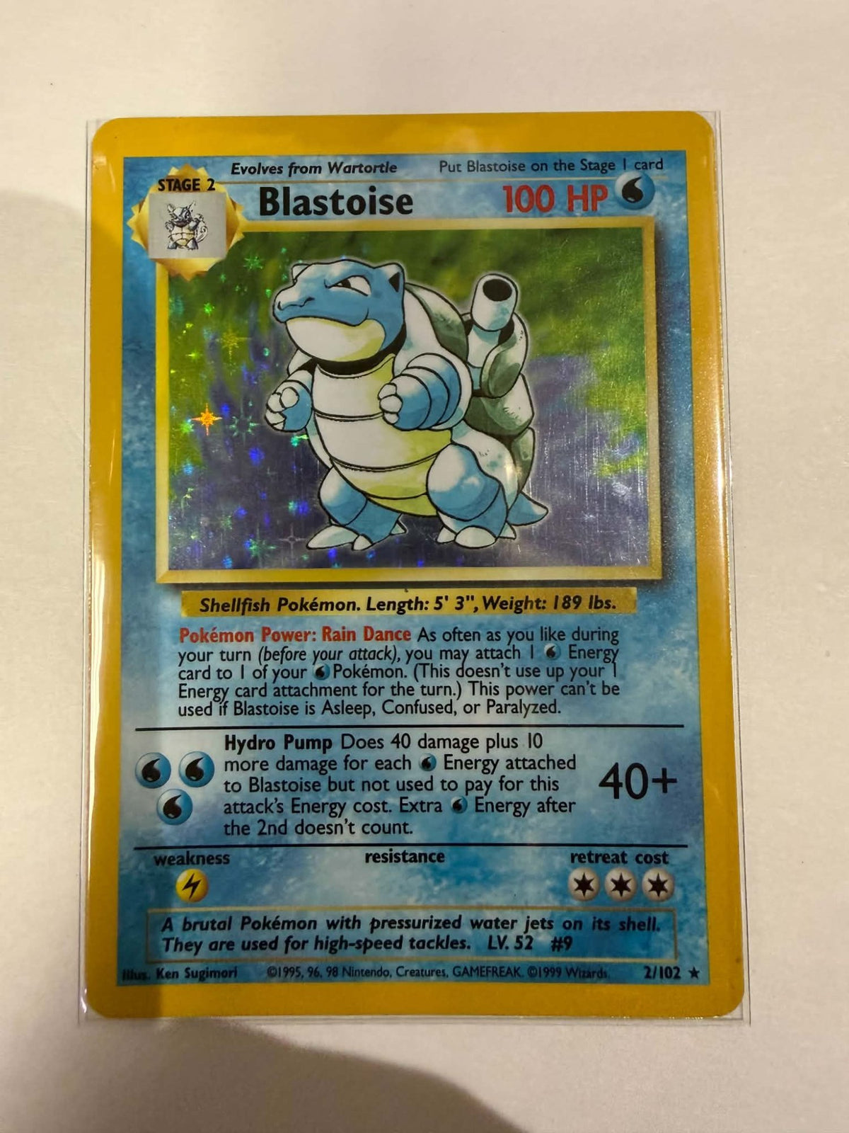 Pokemon Card - Blastoise Base Set Unlimited Holofoil [Moderately Played]