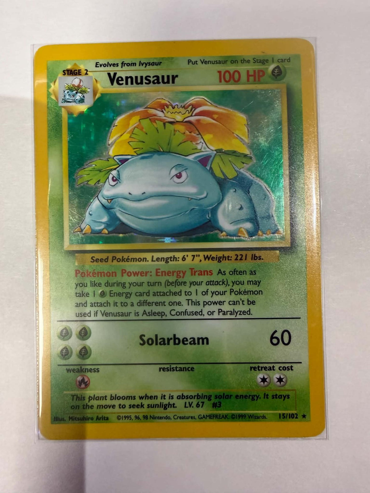 Pokemon Card - Venusaur Base Set Unlimited Holofoil [Moderately Played]