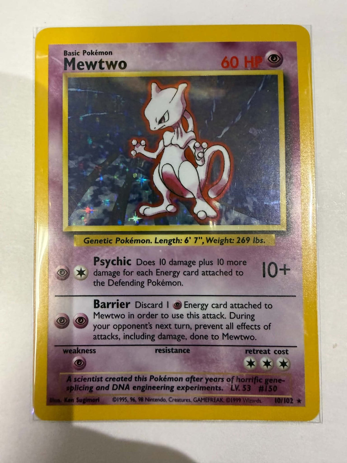 Pokemon Card - Mewtwo Base Set Unlimited Holofoil [Moderately Played]