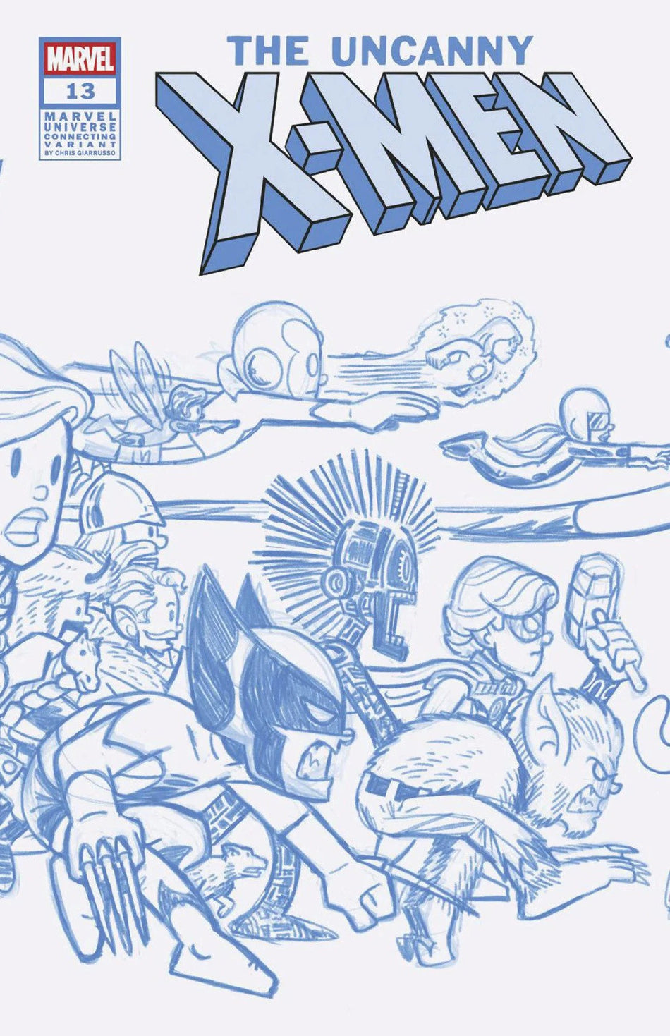 Uncanny X-Men #13 Chris Giarrusso Marvel Universe Connecting Blue Line 1:50 Sketch Wrap Variant N 04/09/25