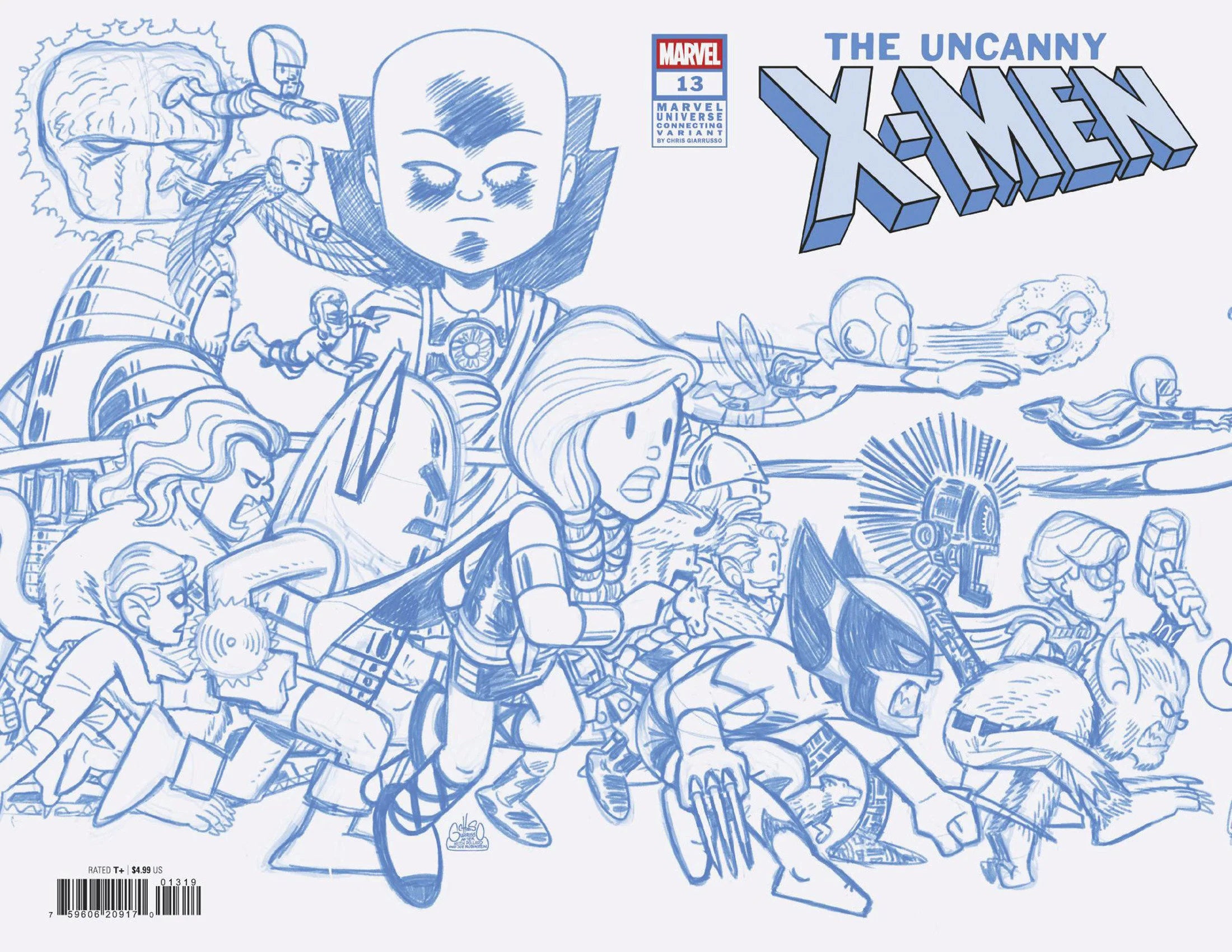 Uncanny X-Men #13 Chris Giarrusso Marvel Universe Connecting Blue Line 1:50 Sketch Wrap Variant N 04/09/25
