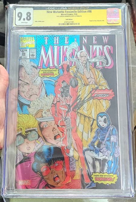 CGC 9.8 New Mutants Facsimile Edition #98 Foil SIGNED BY ROB LIEFELD