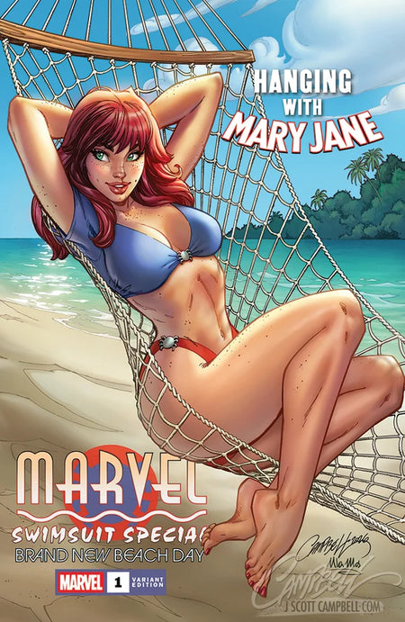Marvel Swimsuit Special Brand New Beach Day #1 MJ Trade Dress Variant JSC J Scott Campbell Exclusive Limited to 3,000 Copies - JS