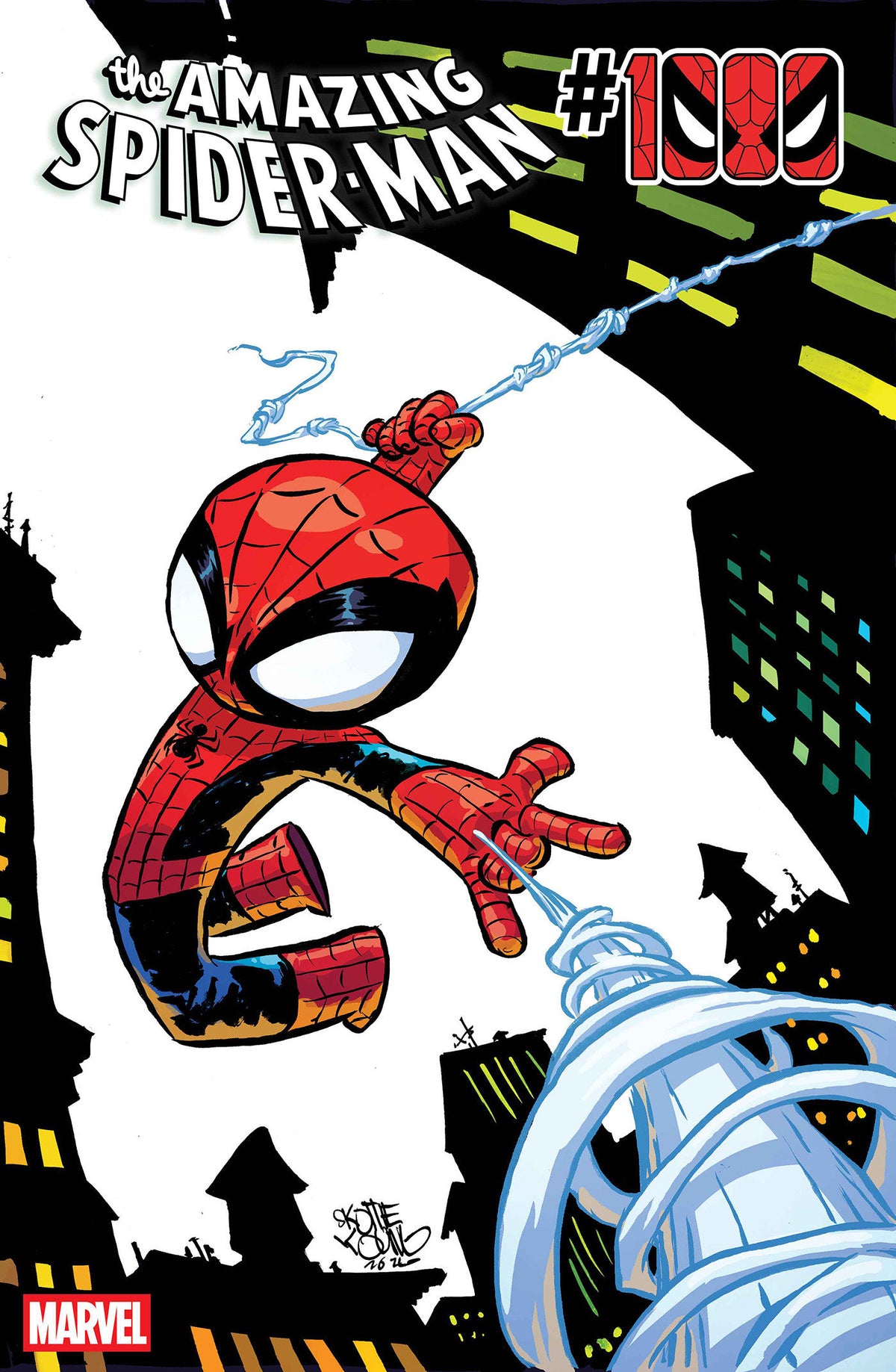 AMAZING SPIDER-MAN #1000 SKOTTIE YOUNG VAR CVR E SIGNED W/ COA - JS