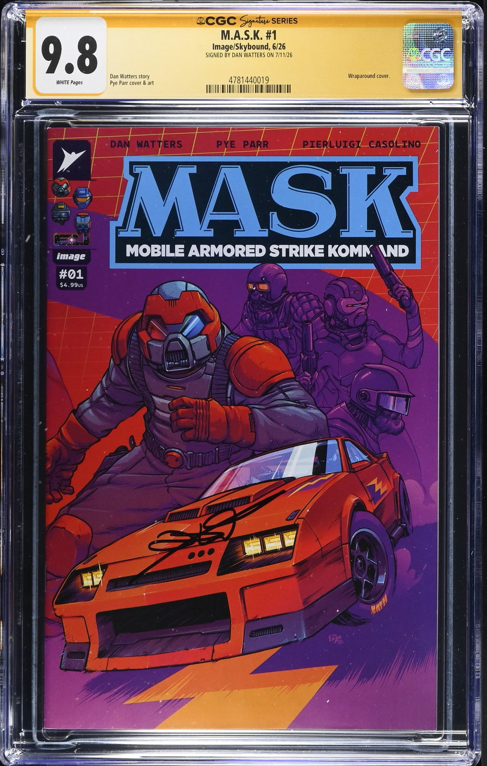 CGC 9.8 M.A.S.K. #1 SIGNED BY DAN WATTERS