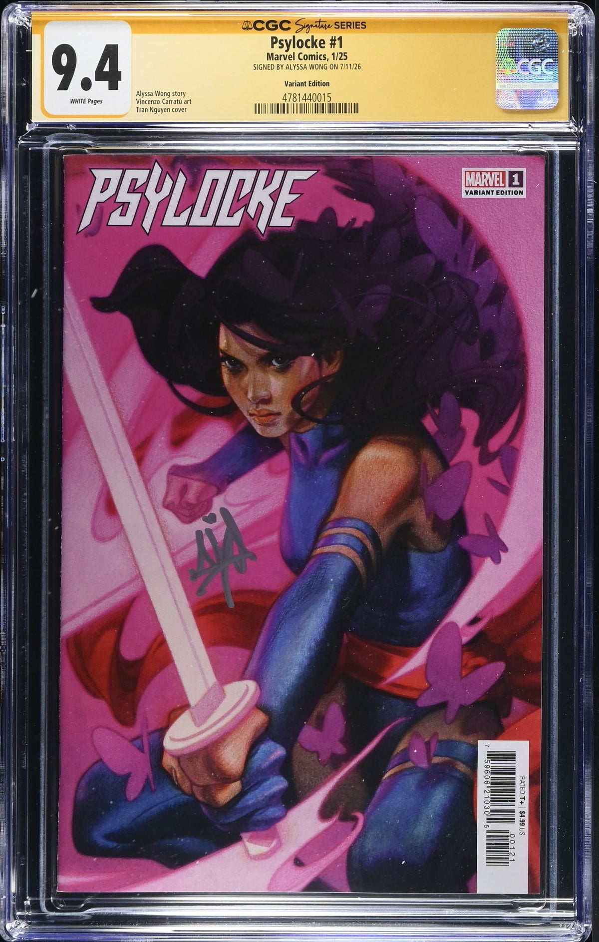 CGC 9.4 Psylocke #1 Tran Nguyen Variant SIGNED by Alyssa Wong Writer