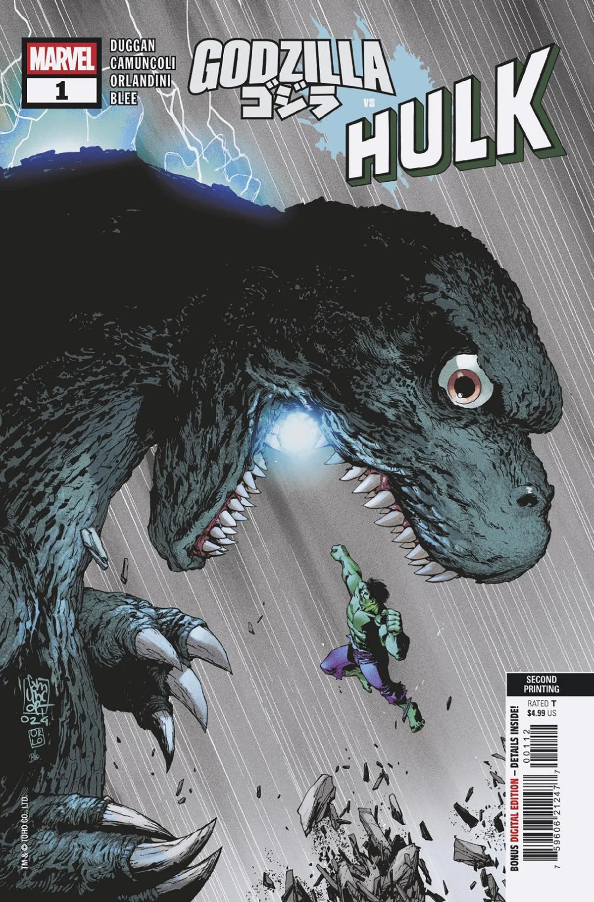 Godzilla vs. Hulk #1 Giuseppe Camuncoli 2nd Print Variant 05/28/25