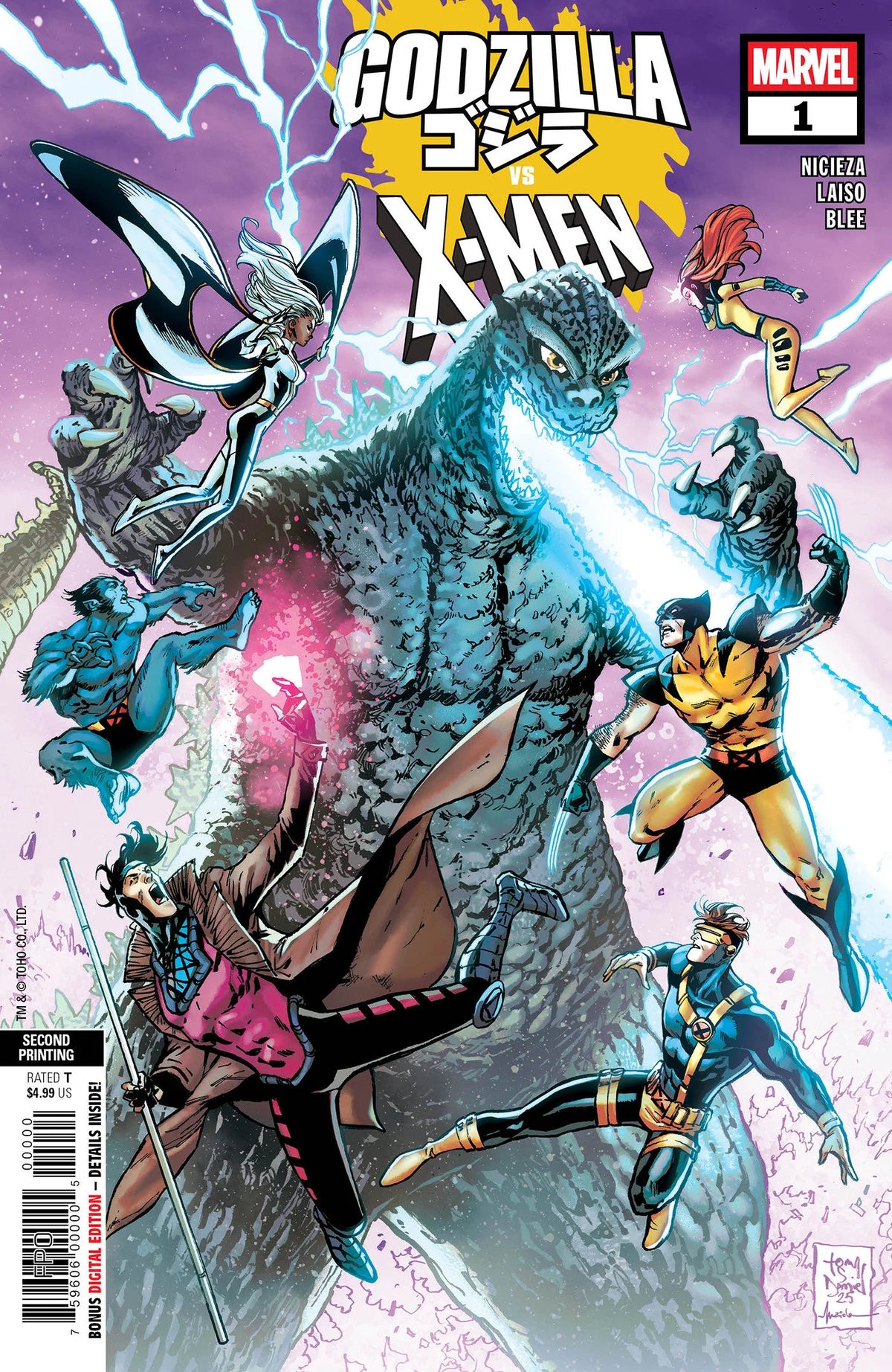 Godzilla vs. X-Men #1 Tony Daniel 2nd Print Variant 06/25/25