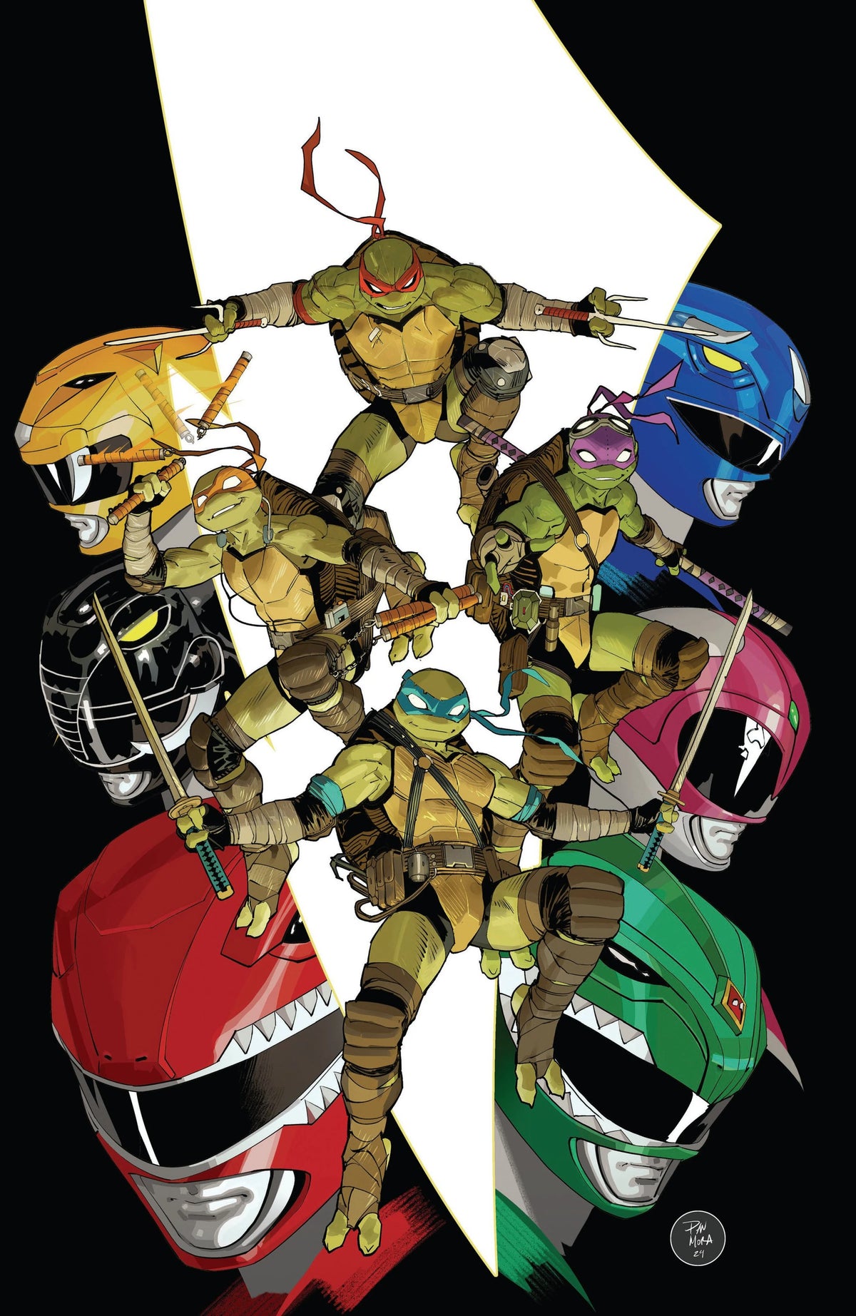 Mighty Morphin Power Rangers/ Teenage Mutant Ninja Turtles III #1 O One-Per-Store Variant Full Art Mora 08/13/25