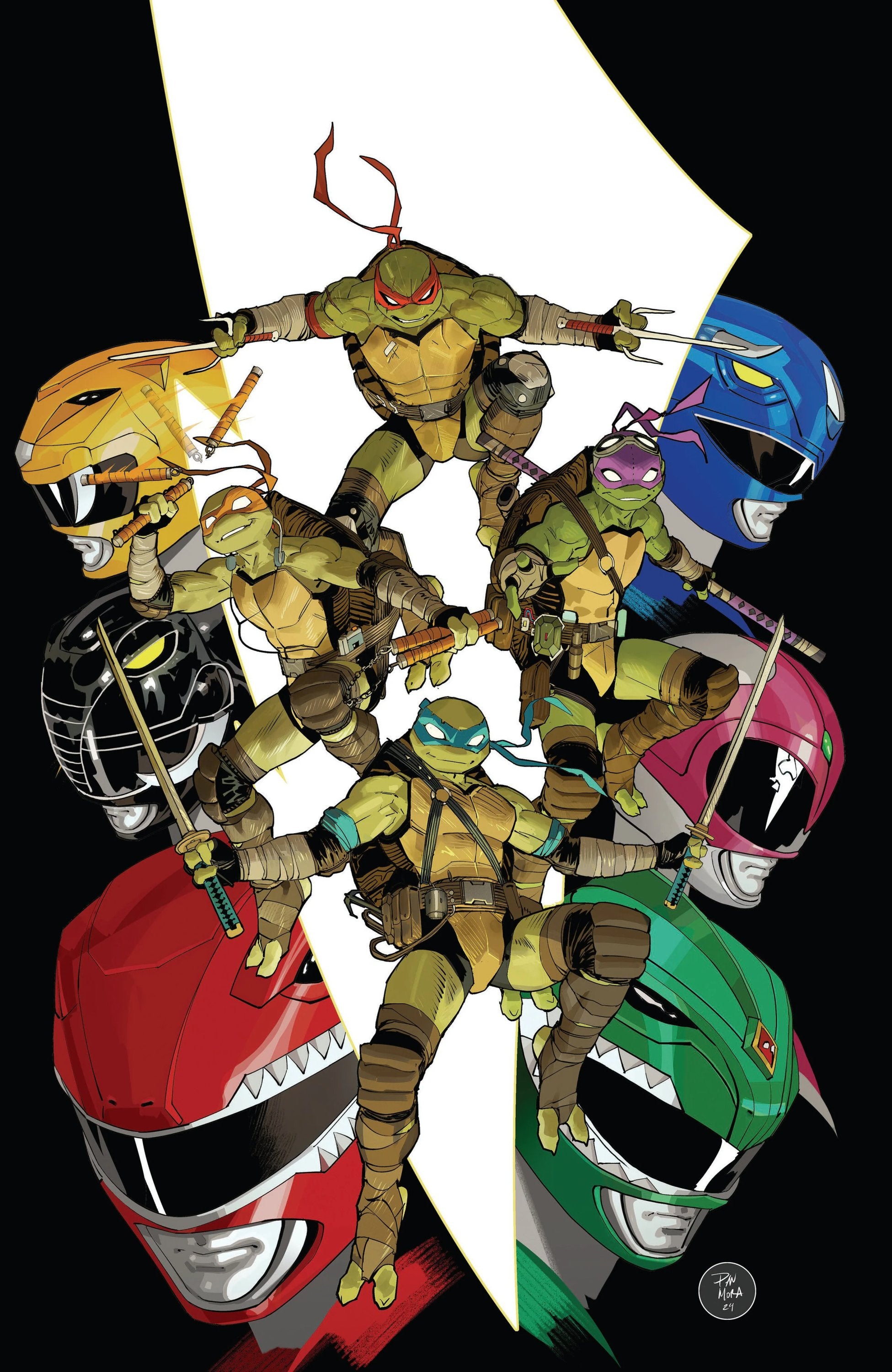 Mighty Morphin Power Rangers/ Teenage Mutant Ninja Turtles III #1 O One-Per-Store Variant Full Art Mora 08/13/25