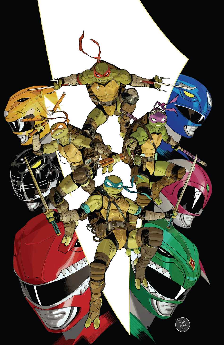 Mighty Morphin Power Rangers/ Teenage Mutant Ninja Turtles III #1 O One-Per-Store Variant Full Art Mora 08/13/25