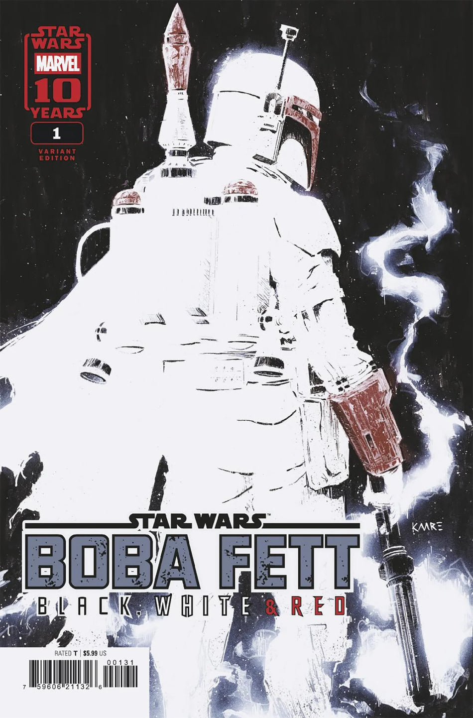 Star Wars: Boba Fett Black, White & Red #1 Kaare Andrews Variant 09/17/25