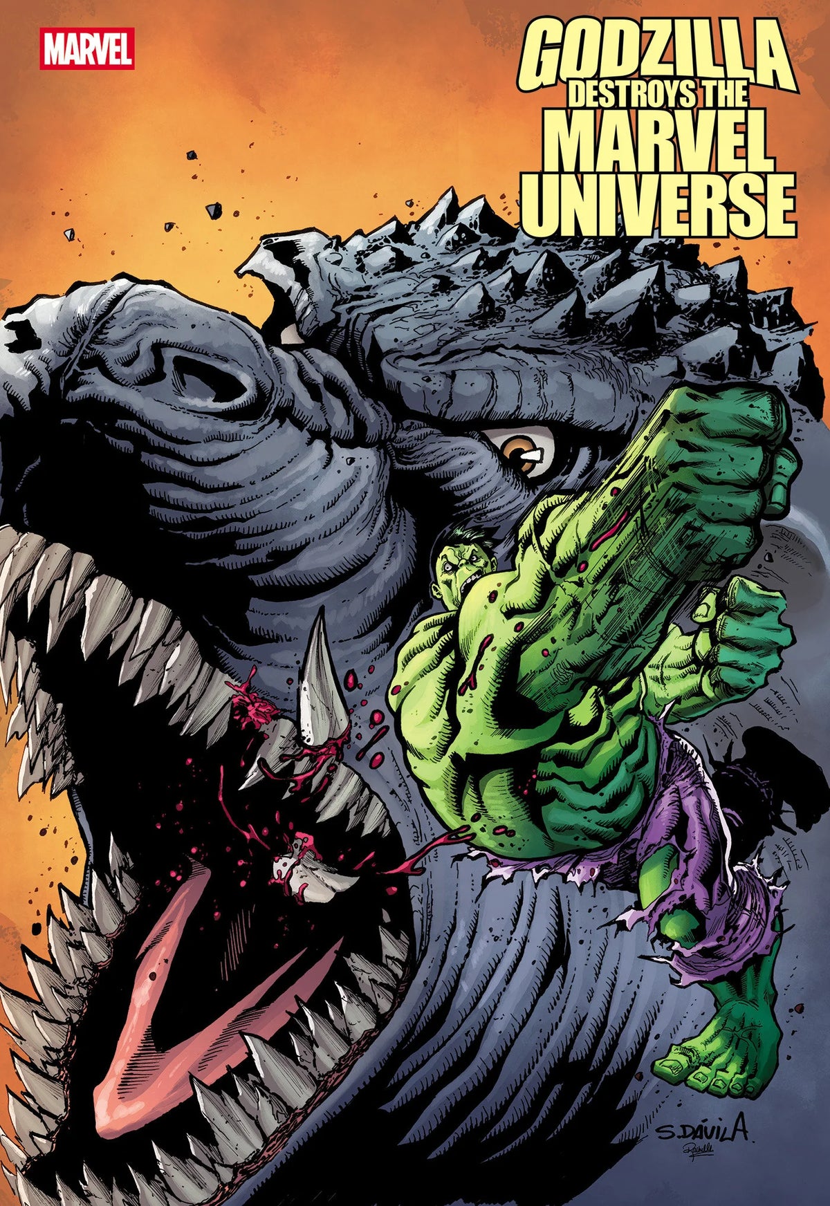 Godzilla Destroys the Marvel Universe #4 Sergio Davila Fan Favorite Variant 10/15/25