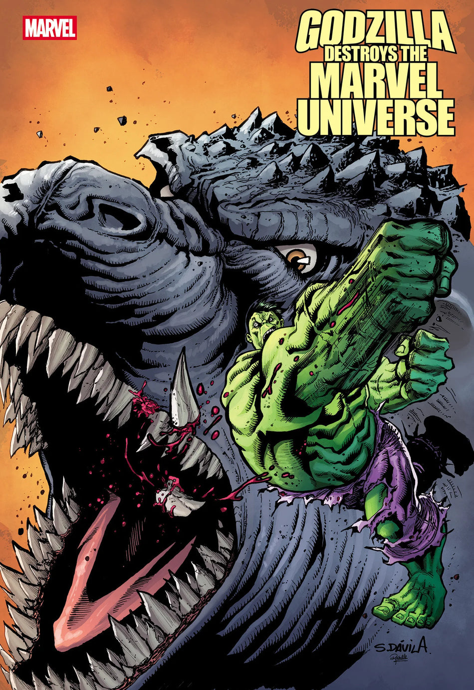 Godzilla Destroys the Marvel Universe #4 Sergio Davila Fan Favorite Variant 10/15/25