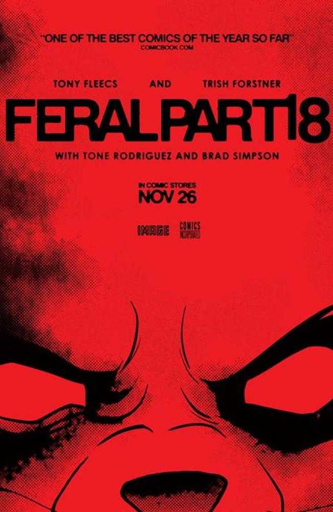 Feral #18 CVR B Tony Fleecs & Trish Forstner Movie Poster Homage Variant 11/26/25