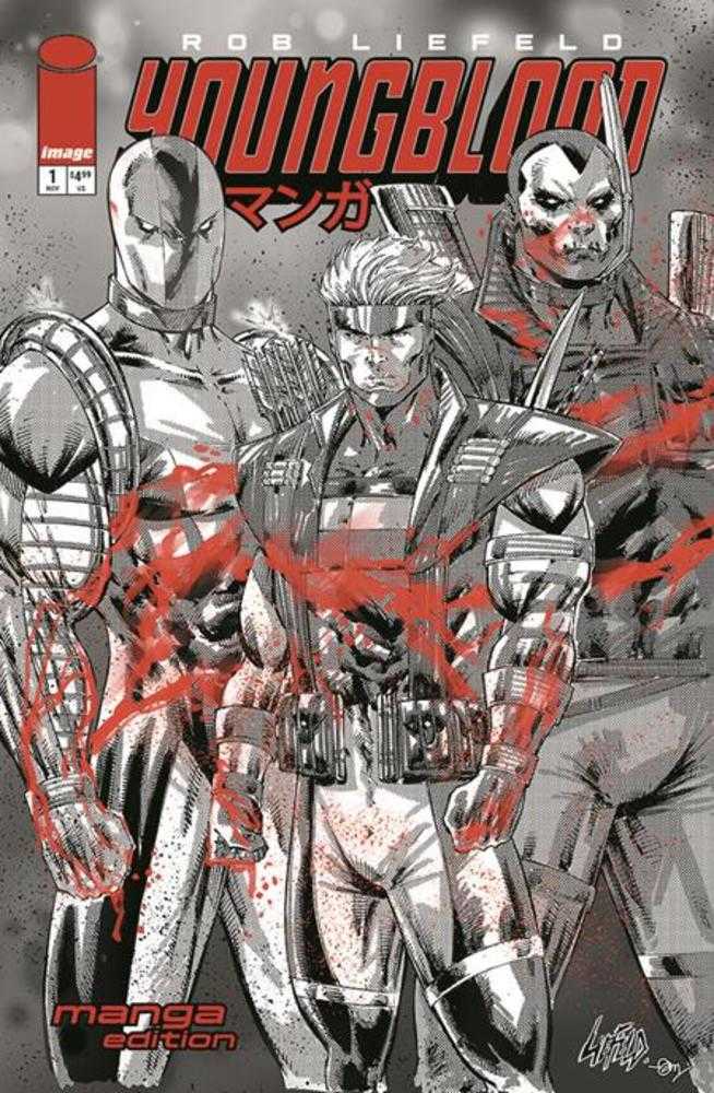 Youngblood #1 2025 CVR M Rob Liefeld Manga Black & White Variant 11/12/25