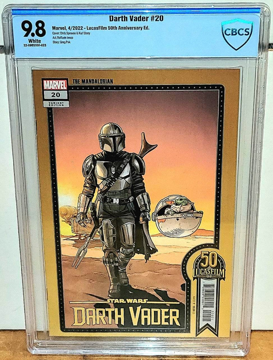 Star Wars: Darth Vader #20 CBCS 9.8 Sprouse Lucasfilm 50th Anniversary Variant (1st Mando & Grogu Cover)